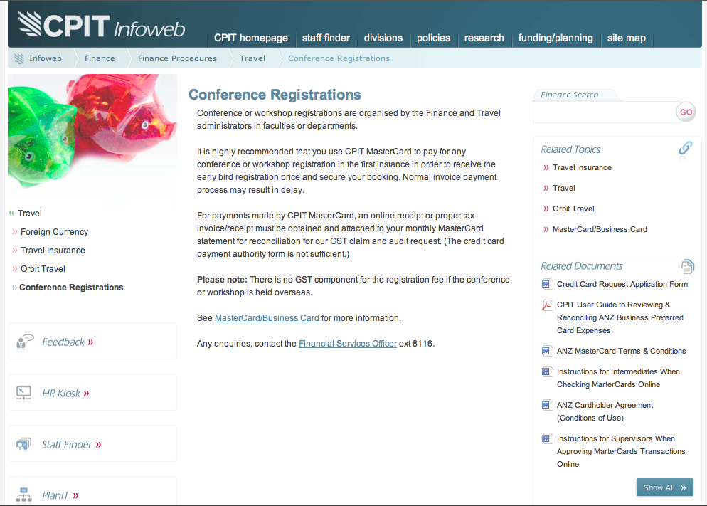 Registering for conference